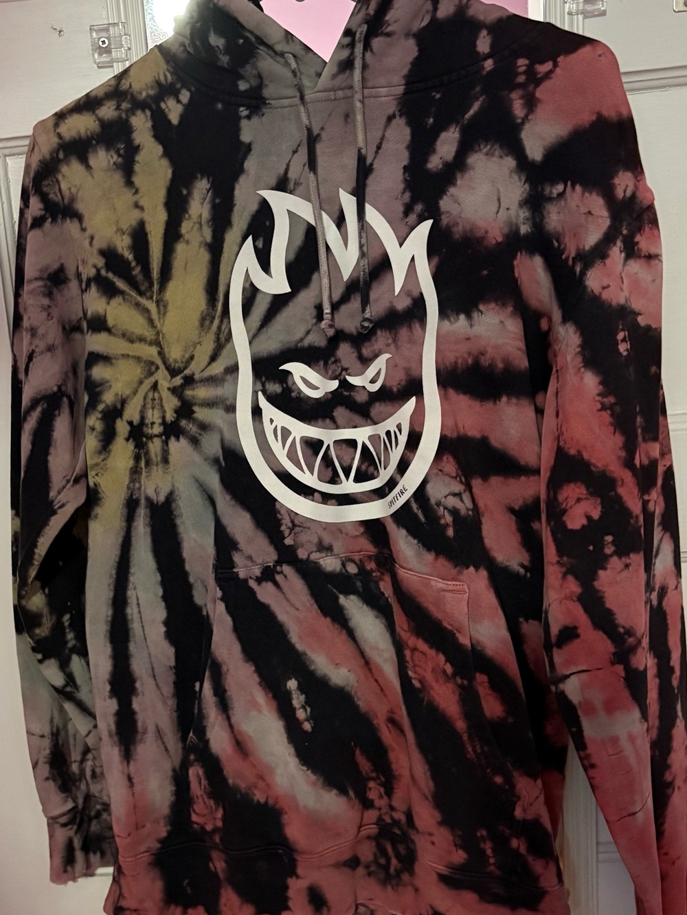Spitfire Black Hoodie with Red Flame-Head Logo